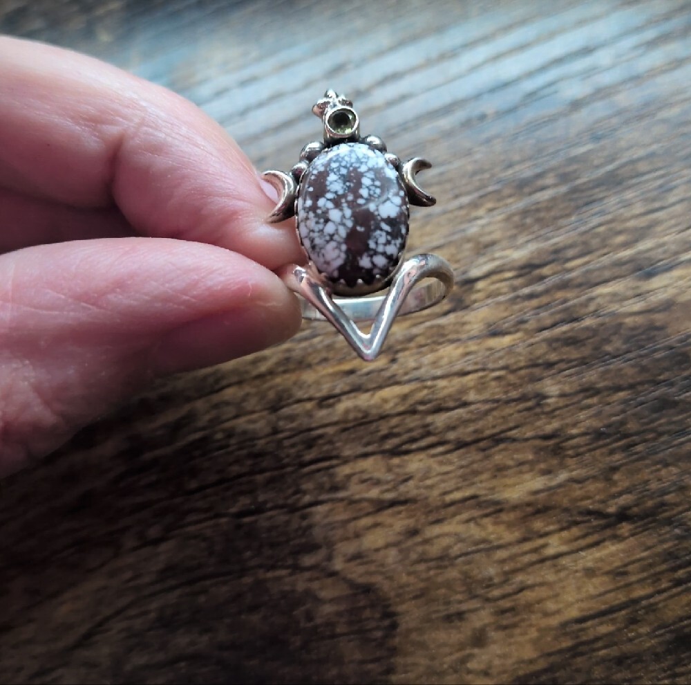 Silver Wild Horse Jasper Stone Ring - Picture 11 of 14